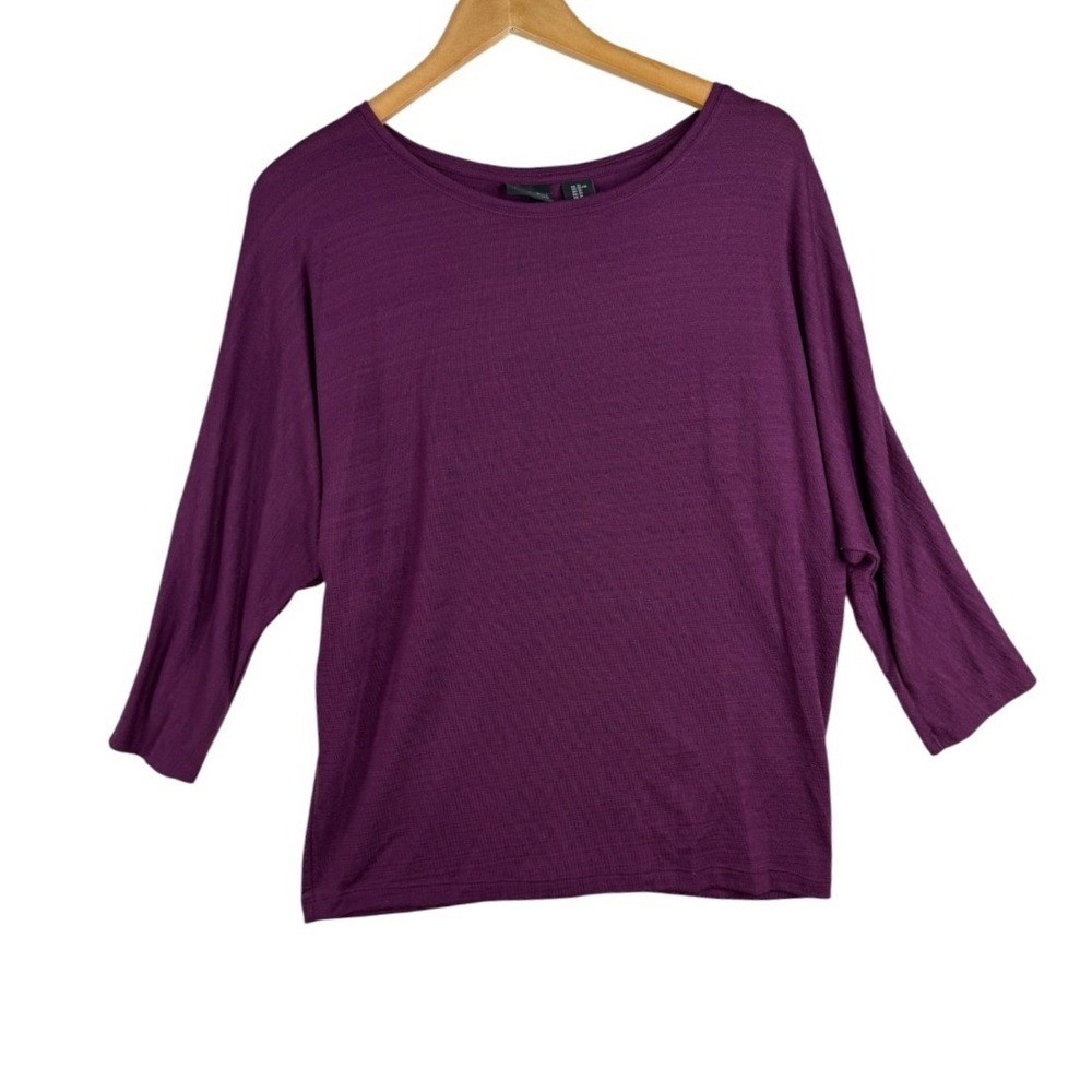 Rachel Zoe Women's Boat Neckline Dolman Sleeve Knit Top size XL Purple